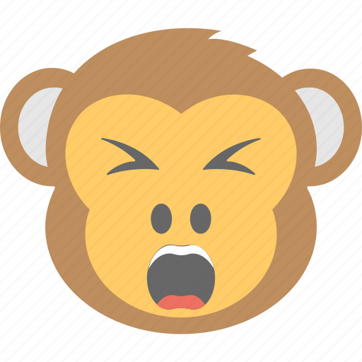 Angry, annoyed, monkey emoji, shouting, smiley icon - Download on Iconfinder
