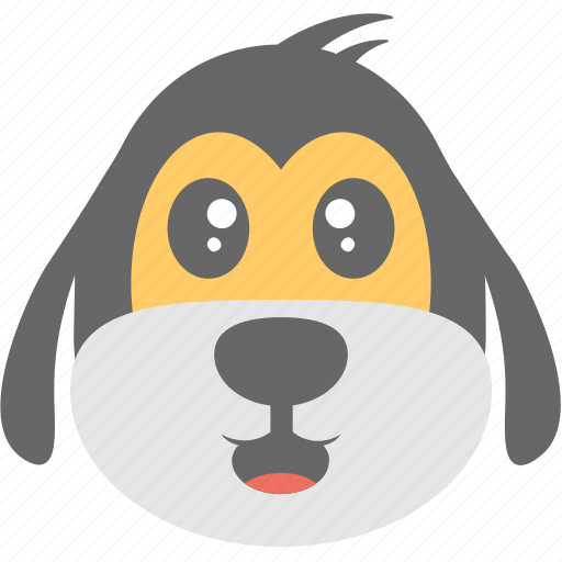Cartoon, dog emoji, dog face, emoticon, happy icon - Download on Iconfinder