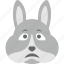 bunny emoji, bunny face, emoji, emoticon, sad 