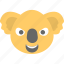 animal, emoticon, koala emoji, koala face, smiley 