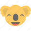 animal, emoticon, koala emoji, koala face, smiley 