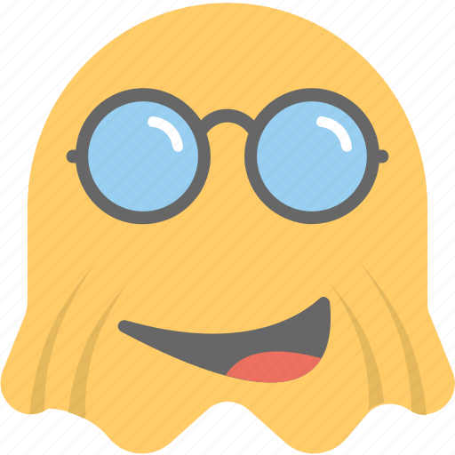 Emoji, emoticon, ghost emoji, happy, sunglasses emoji icon - Download on Iconfinder