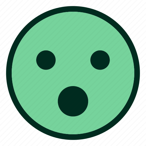 Avatar, emoji, emoticon, filled, green, smiley, surprised icon - Download on Iconfinder