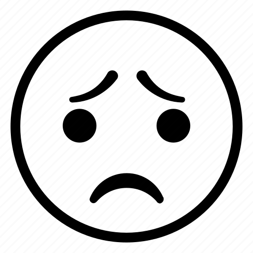 Emoji, emoticon, face, outline, sad, smiley icon