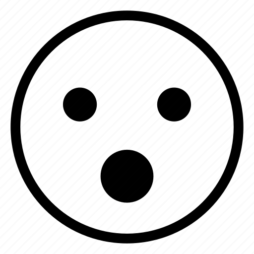 Avatar, black, emoji, outline, smiley, surprised, thin outline icon - Download on Iconfinder