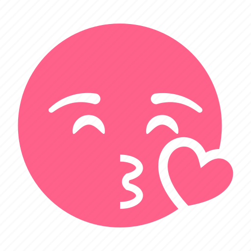Emoji, kiss, love, pink, romantic, smiley, valentine icon - Download on Iconfinder