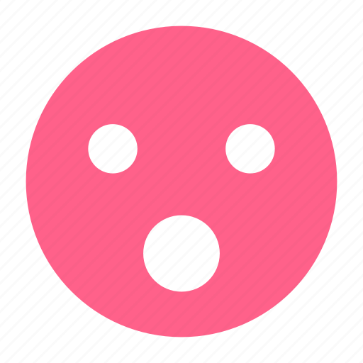 Emoji, emoticon, pink, smiley, surprised icon - Download on Iconfinder
