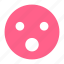 emoji, emoticon, pink, smiley, surprised 
