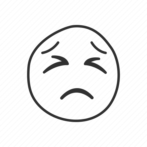 Emoji, emoticon, persevering, persevering face, sad, sad face, unhappy icon - Download on Iconfinder