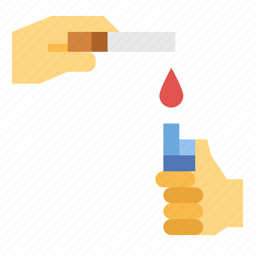 Cigarette, fire, hand, lighter, smoking icon - Download on Iconfinder