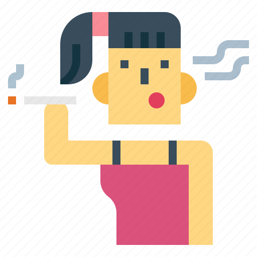 Addiction, cigarette, smoker, smoking, woman icon - Download on Iconfinder