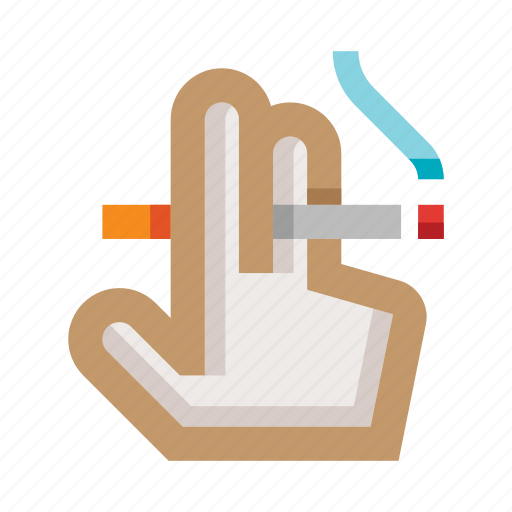 Smoking, hand, cigarette, tobacco, nicotine, gesture icon - Download on Iconfinder