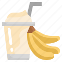 banana, healthy, food, fruit, smoothie, drink