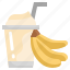 banana, healthy, food, fruit, smoothie, drink 