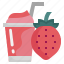 strawberry, healthy, food, fruit, smoothie, drink