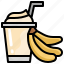 banana, healthy, food, fruit, smoothie, drink 