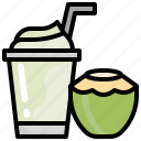 coconut, healthy, food, fruit, smoothie, drink