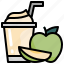 food, restaurant, fruit, smoothie, drink, green apple 