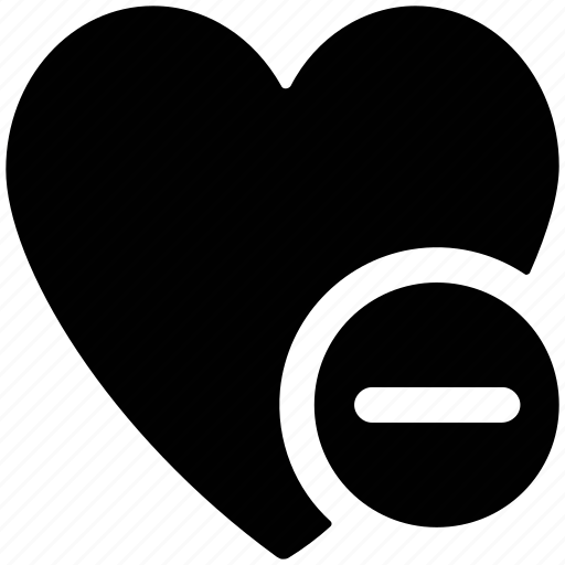 Heart, love sign, minus sign, shape icon - Download on Iconfinder