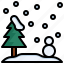 winter, scenery, snow, pine, tree 