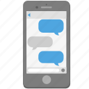 bubble, chat, iphone, message, phone, smartphone, talk
