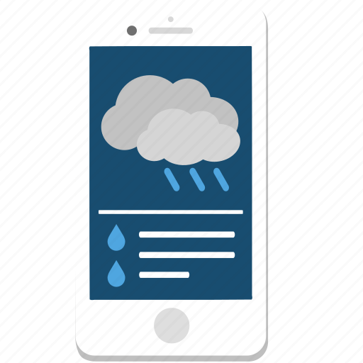 Iphone, phone, rain, smartphone, weather, cloud, forecast icon - Download on Iconfinder