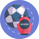stopwatch, soccer, ball, football, timer, sports