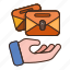 email, envelope, letter, hand, gesture, open 
