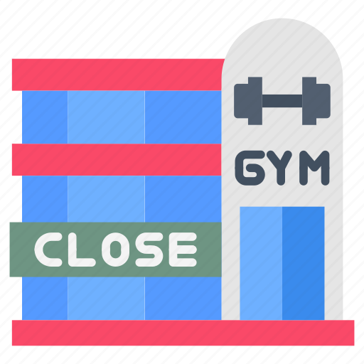 Gym, closed, fitness, house, shutter, down, lockdown icon - Download on Iconfinder