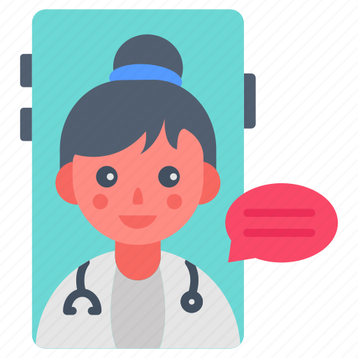 Telehealth, online, consultation, doctor, lady, services icon - Download on Iconfinder