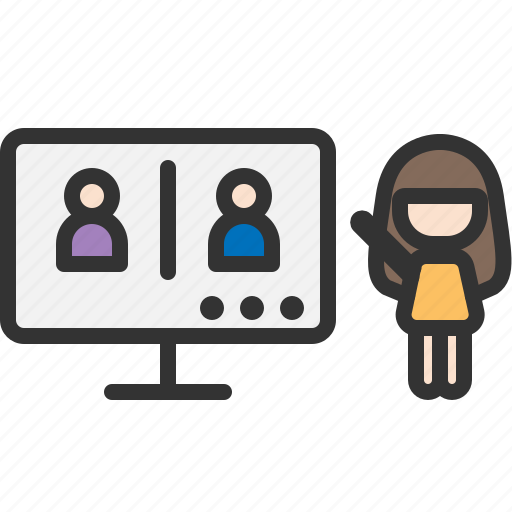 Conference, distance, protect, quarantine, safe, social distancing, video call icon - Download on Iconfinder