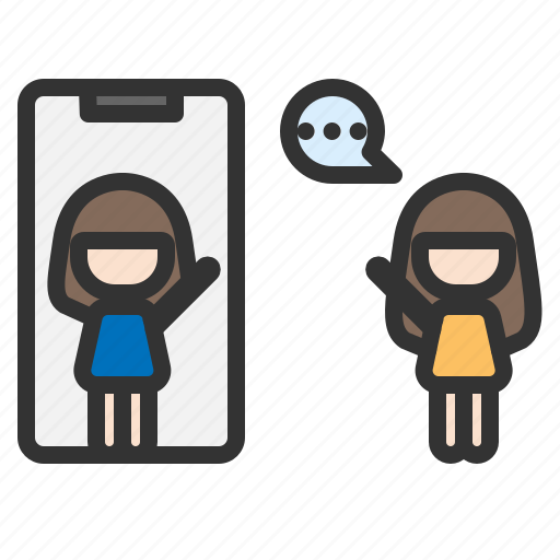 Conference, distance, protect, quarantine, safe, social distancing, video call icon - Download on Iconfinder
