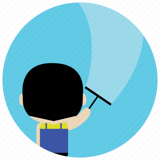 Cleaning, job, man, washing, window icon - Download on Iconfinder