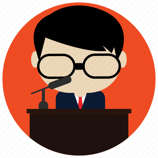 Business, glasses, interactions, microphone, social, speech icon - Download on Iconfinder