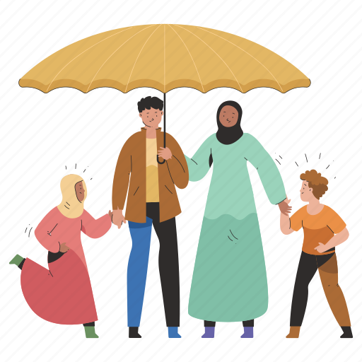 Family, refugee, crisis, immigrants, man, woman, children illustration - Download on Iconfinder