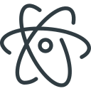 atom, logo, media, social