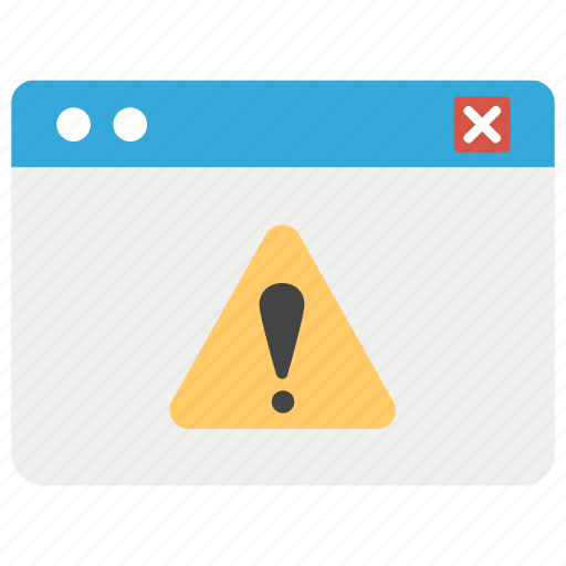 Alert, broken webpage, error, error message, error page, glitch icon - Download on Iconfinder