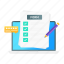 online form, survey form, online file, online document, feedback form 