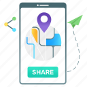 share location, share gps, share direction, share map, current location, mobile gps 