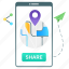 share location, share gps, share direction, share map, current location, mobile gps 