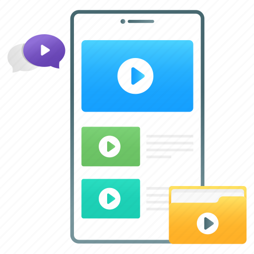 Video clips, mobile videos, video folder, mobile movies, stream clips icon - Download on Iconfinder
