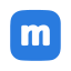 myspace, icon, blue, with, white, m 