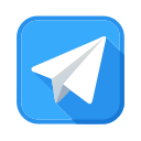 telegram, icon, blue, with, white, paper, plane