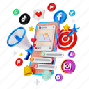 social media, digital marketing, 3d illustrations, visual content, online presence, social media platforms, digital marketing strategies, audience engagement, e-commerce 