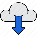 download, arrow, cloud, data, server