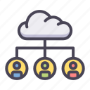 cloud, group, people, person, database