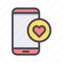 smartphone, phone, love, heart, device