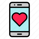 heart, like, media, phone, smartphone, social