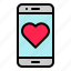 heart, like, media, phone, smartphone, social 