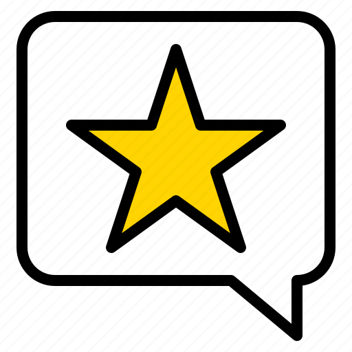 Favourite, media, social, speech bubble, star icon - Download on Iconfinder